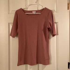 LuLaRoe Mauve Pink Size Medium Ribbed T Shirt